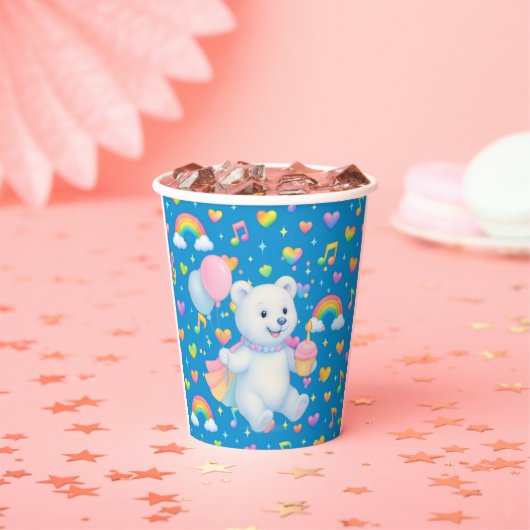 Zarah the Dancing Polar Bear Custom Party Cups Pappbecher (Insitu)
