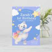 Zarah the Dancing Polar Bear Invitation Einladung (Stehend Vorderseite)