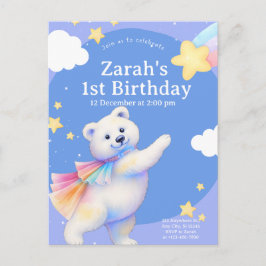 Zarah the Dancing Polar Bear Invitation Einladungspostkarte