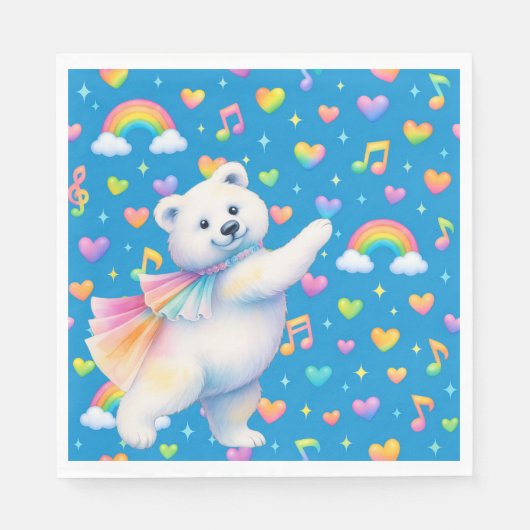 Zarah the Dancing Polar Bear • Paper Party Napkins Serviette (Vorderseite)