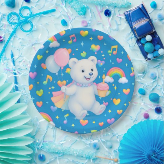 Zarah the Dancing Polar Bear • Paper Party Plates Pappteller (Party)