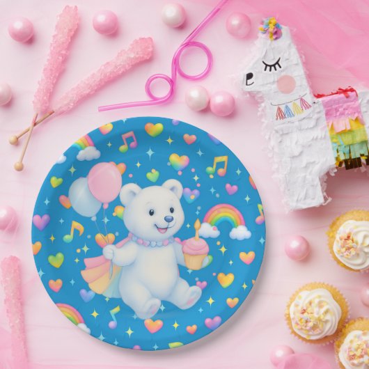 Zarah the Dancing Polar Bear • Paper Party Plates Pappteller (Party)
