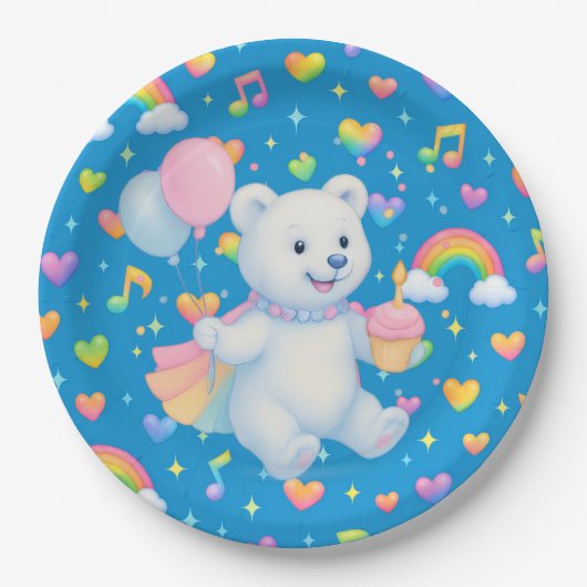 Zarah the Dancing Polar Bear • Paper Party Plates Pappteller (Vorderseite)