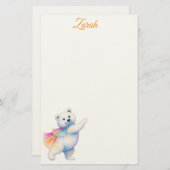 Zarah the Dancing Polar Bear | Personalized Briefpapier (Vorne/Hinten)