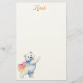 Zarah the Dancing Polar Bear | Personalized Briefpapier (Vorderseite)