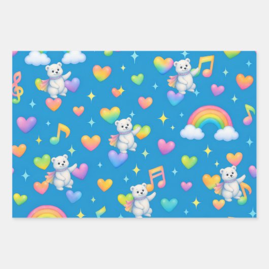 Zarah the Dancing Polar Bear | Wrapping Paper Geschenkpapier Set (Vorderseite 3)