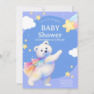 Zarahs Babyparty - Die tanzende Eisbärin Einladung