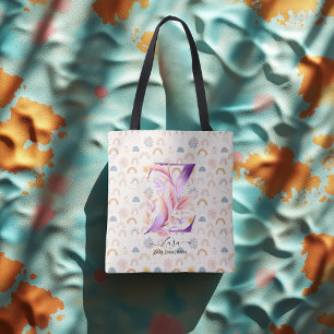 Zaras strahlender Charme - Boho-Floral-Monogramm Z Tasche