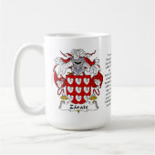 Zarate, der Ursprung, die Bedeutung und das Wappen Kaffeetasse (Links)