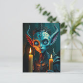 Zarathos der Flammenritualist Dark Fantasy Elf Postkarte (Stehend Vorderseite)