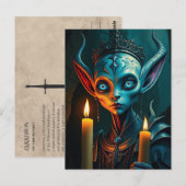 Zarathos der Flammenritualist Dark Fantasy Elf Postkarte (Vorne/Hinten)