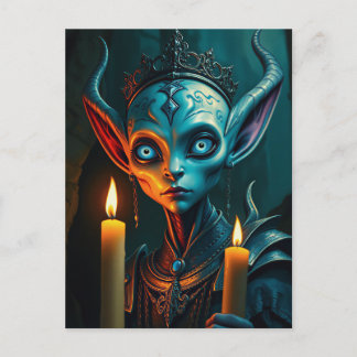 Zarathos der Flammenritualist Dark Fantasy Elf  Postkarte