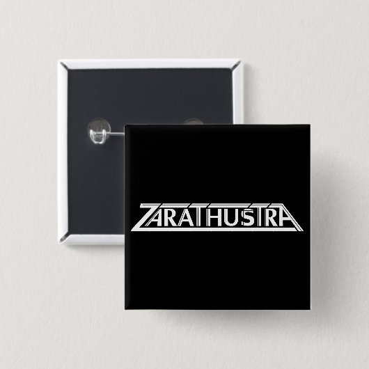 Zarathustra Logo-kleiner quadratischer Knopf Button (Vorne & Hinten)