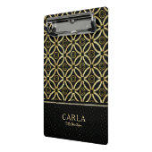 Zarge goldene Textur auf schwarzem gGeometrischem  Mini Klemmbrett (Gewinkelt2)