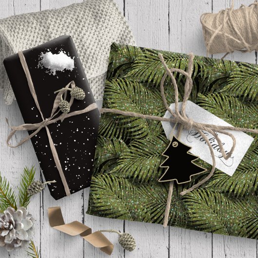 Zarge Palm Blätter Muster Green ID831 Geschenkpapier