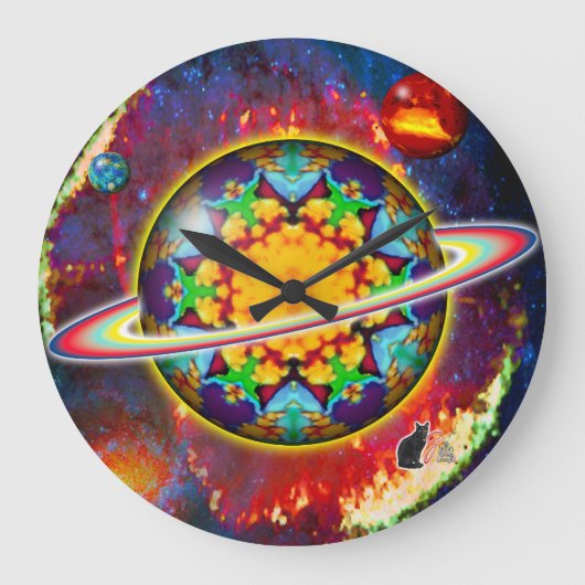 Zargon Orbz Kaleid Große Wanduhr (Vorderseite)