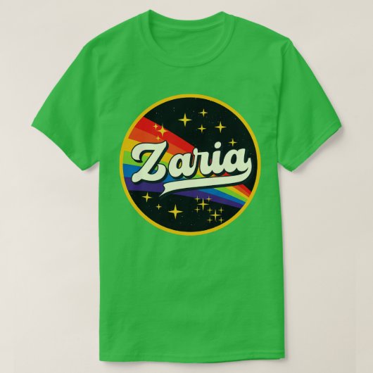 Zaria-Regenbogen im Vintagen Stil T-Shirt (Design vorne)