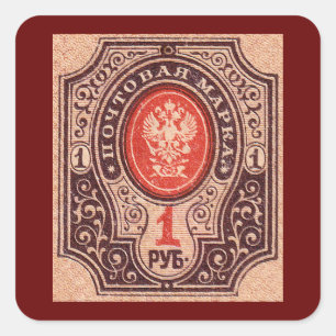 Zarist Russland Postage Quadratischer Aufkleber