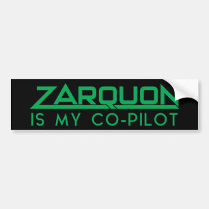 "ZARQUON IST MEIN CO-PILOT" Funny H2G2 Autoaufkleber