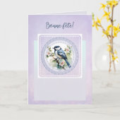 Zart singende Meise Karte (Gelbe Blume)