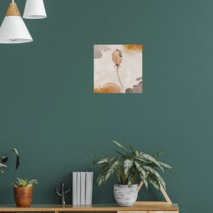 Zarte Aquarell-Blumenillustration Poster
