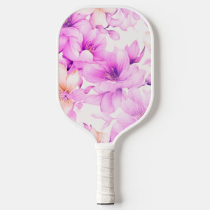 Zarte Aquarell-Rosenblüten Pickleball Schläger