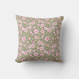 Zarte Aquarellblumen Kissen