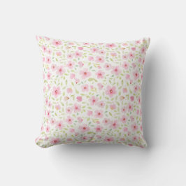 Zarte Aquarellblumen Kissen