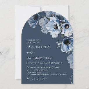 Zarte blaue Blumen Hochzeitseinladung Einladung