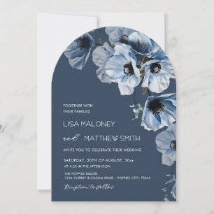 Zarte blaue Blumen Hochzeitseinladung Einladung