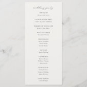 Zarte Blaue Florale Hochzeit Programm (Rückseite)