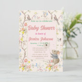 zarte Blume und Blätter im chinesischen Stil Einladung (Stehend Vorderseite)