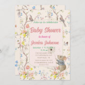 zarte Blume und Blätter im chinesischen Stil Einladung (Vorne/Hinten)