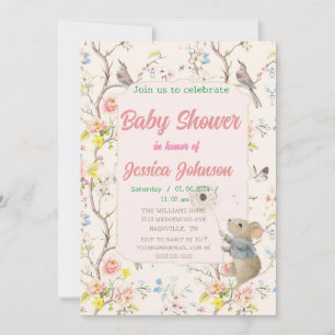 zarte Blume und Blätter im chinesischen Stil Einladung