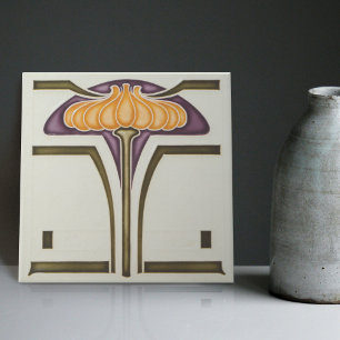 Zarte Blumen Jugendstil Art Nouveau Deutschland Fliese