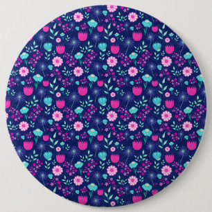 Zarte Blumen und botanische Details Button