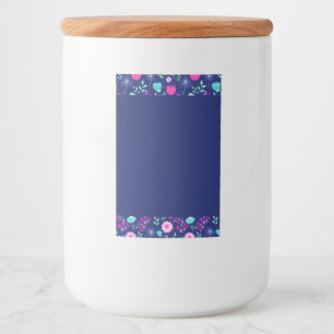 Zarte Blumen und botanische Details Lebensmitteletikett