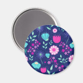 Zarte Blumen und botanische Details Magnet (Vorderseite/Rückseite)