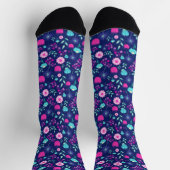 Zarte Blumen und botanische Details Socken (Oben)