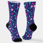 Zarte Blumen und botanische Details Socken (Gewinkelt)