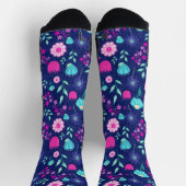 Zarte Blumen und botanische Details Socken (Oben)