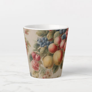 Zarte Blumen und französische Früchte. Gemalter St Milchtasse