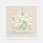 zarte, blumengeschmückte und schöne Babydusche in  Serviette (Vorderseite)