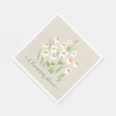 zarte, blumengeschmückte und schöne Babydusche in  Serviette (Ecke)