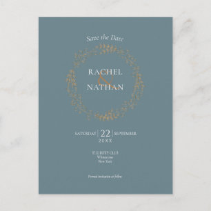 Zarte Blumengirlande   Save the Date Ankündigungspostkarte