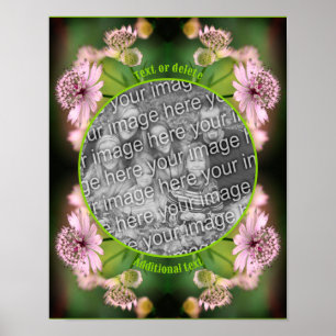 Zarte Blumenrahmen Erstellen Sie Ihr eigenes Foto Poster