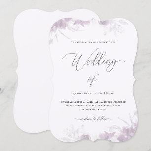 Zarte Blumige Hochzeit mit Kalligrafie Einladung