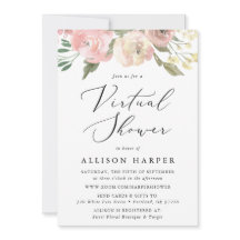 Zarte Blüten Florale virtuelle Babyparty