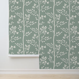 Zarte Blüten in Blüte XL weiche beige Silhouette Tapete