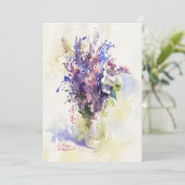 Zarte Blütenkomposition – Handbemalt Einladung (Stehend Vorderseite)